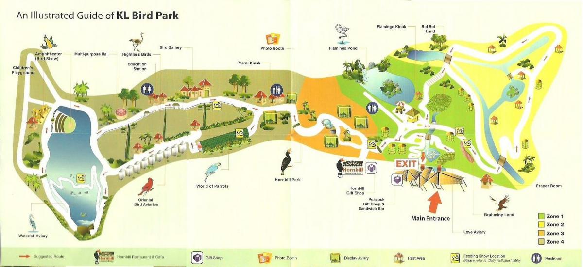 kuala lumpur bird park kaart