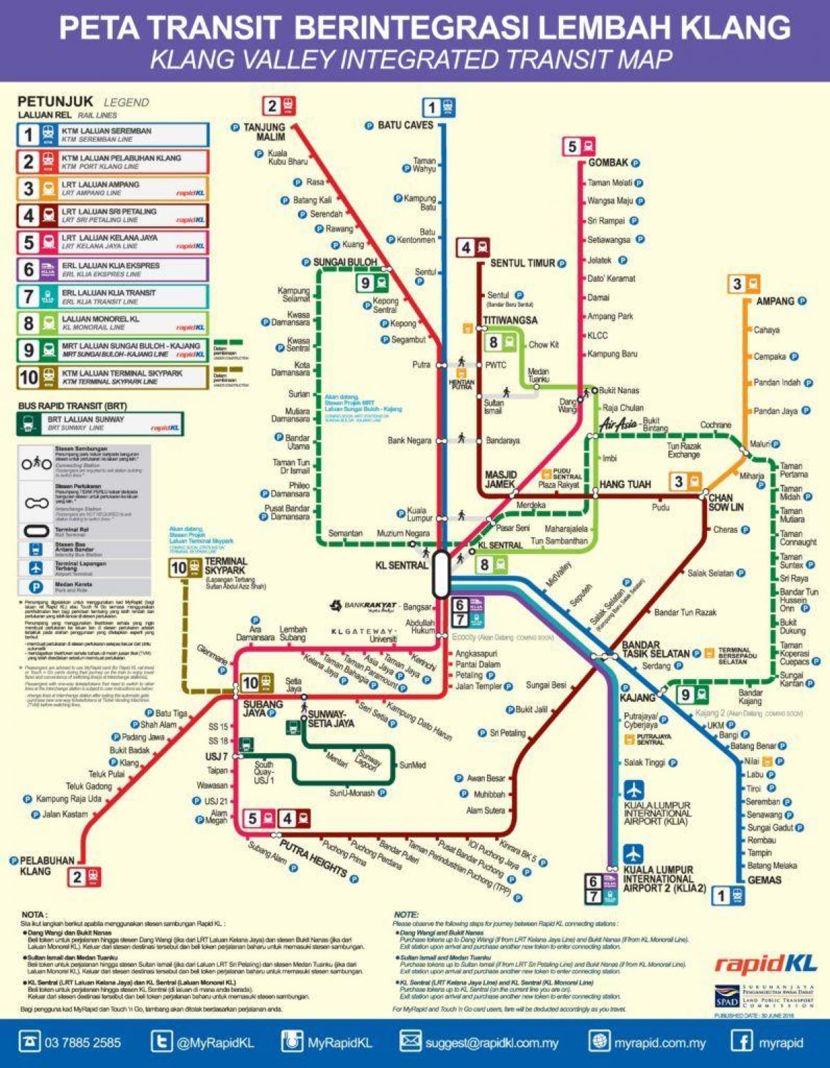 klang valley raudtee transiidi kaart