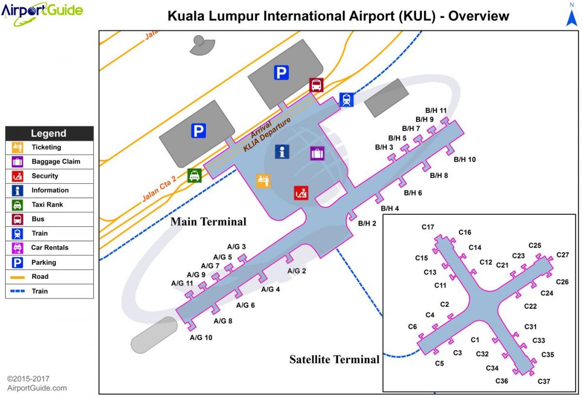 kuala lumpur international airport terminal kaart