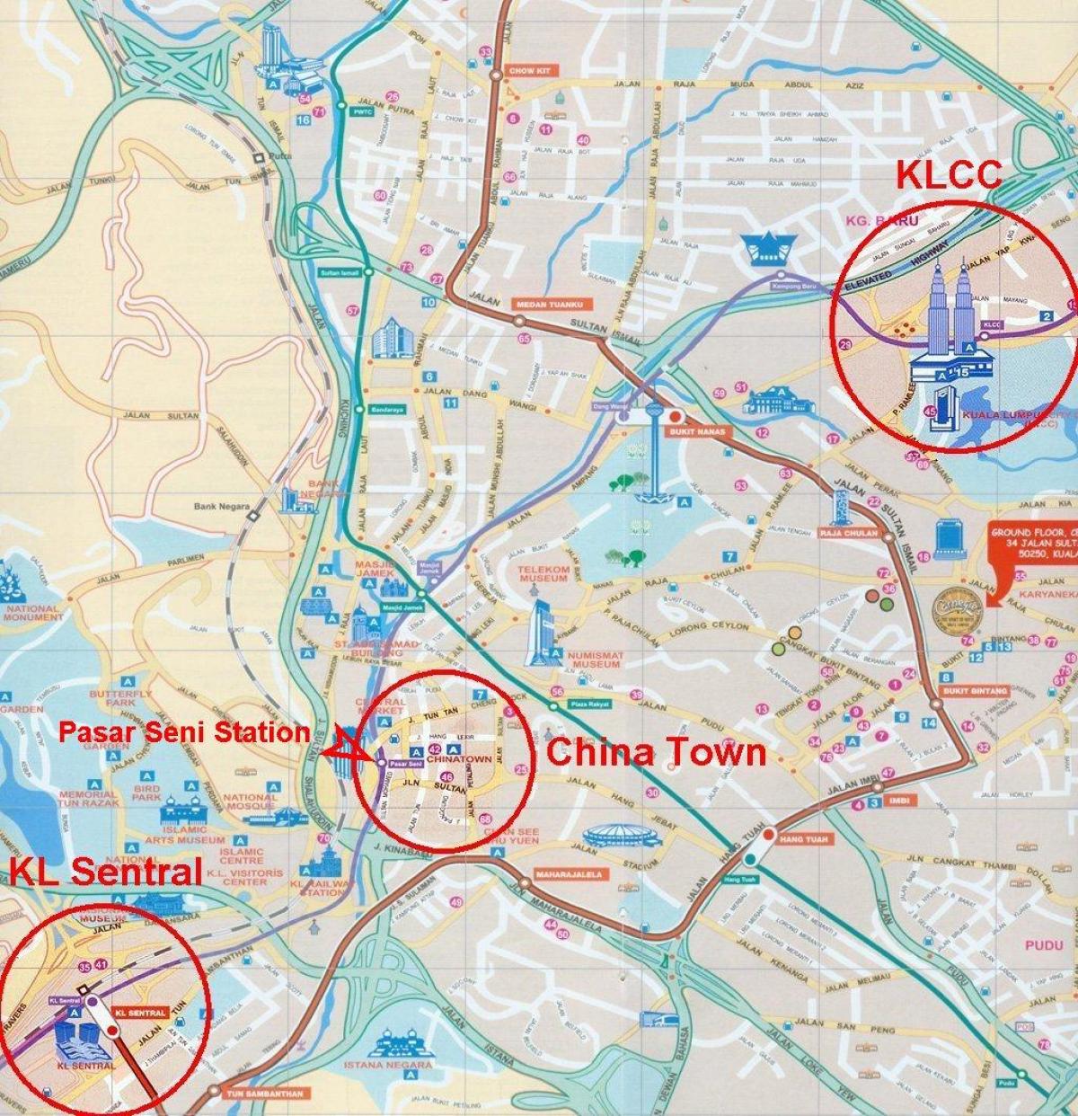 chinatown kuala lumpur kaart